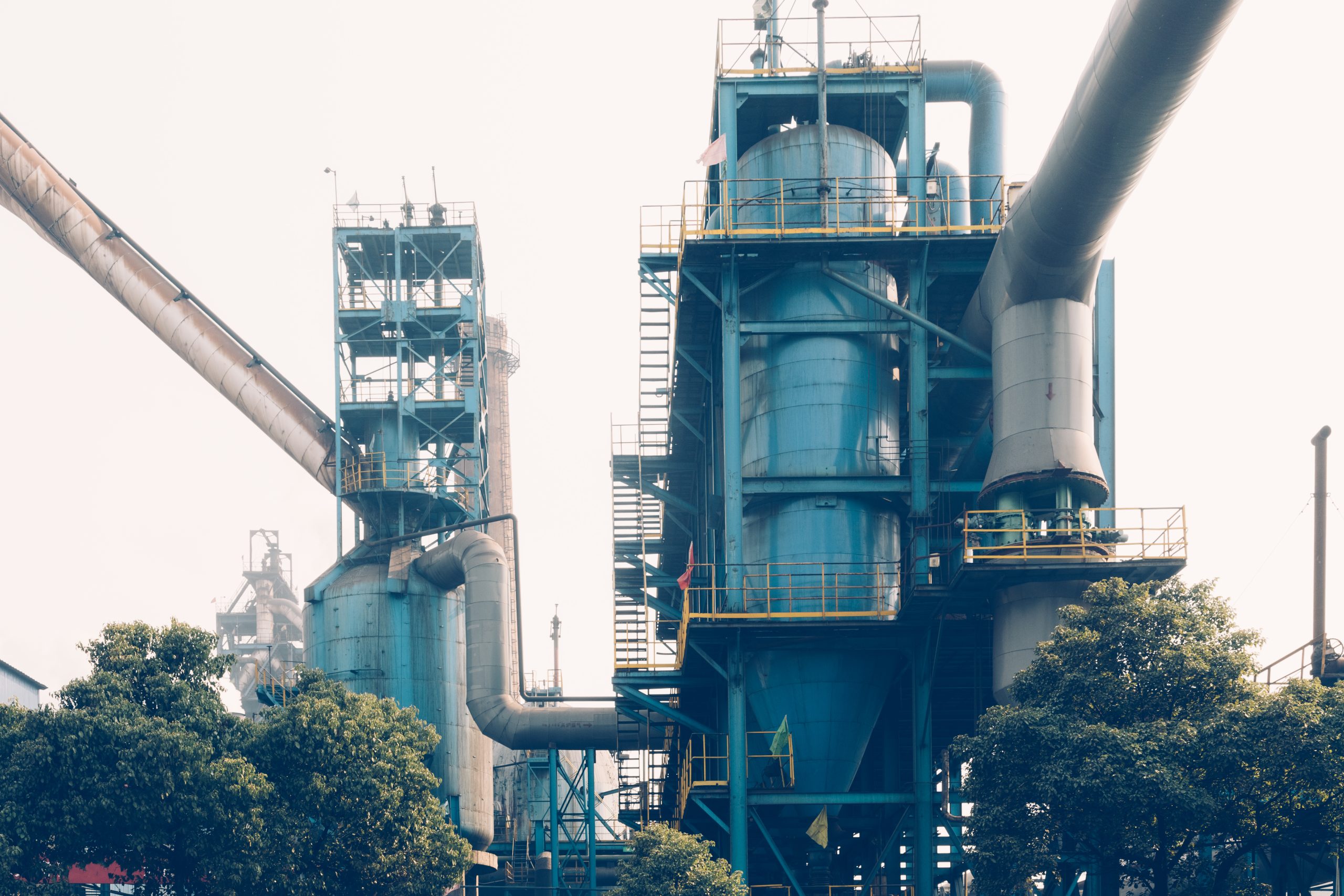 Interior view of a modern steel engineering factory